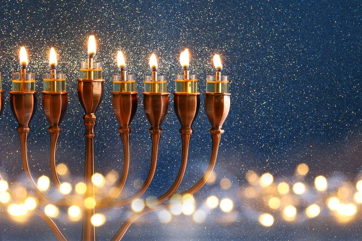 Low key Image of jewish holiday Hanukkah background