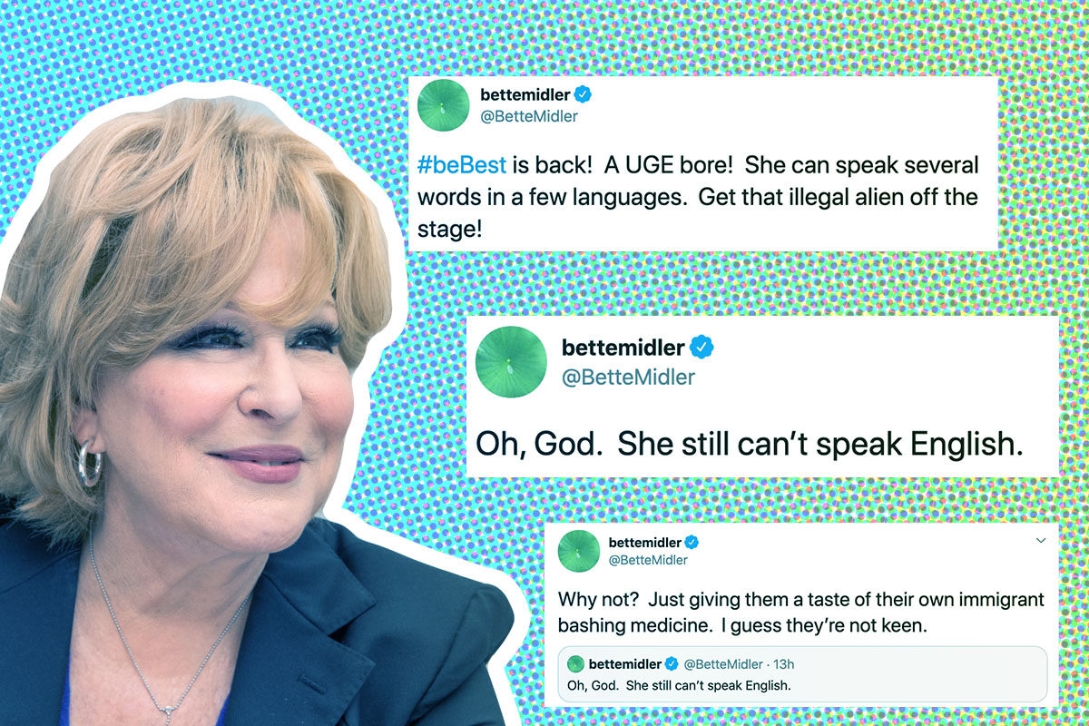 Bette Midler and her xenophobic tweets