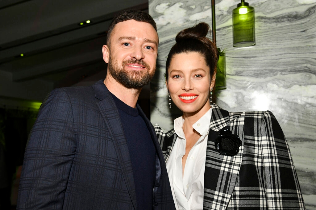 WEST HOLLYWOOD, CALIFORNIA - FEBRUARY 03: (L-R) Justin Timberlake and Jessica Biel pose for portrait at the Premiere of USA Network's "The Sinner" Season 3 on February 03, 2020 in West Hollywood, California. (Photo by Rodin Eckenroth/Getty Images)