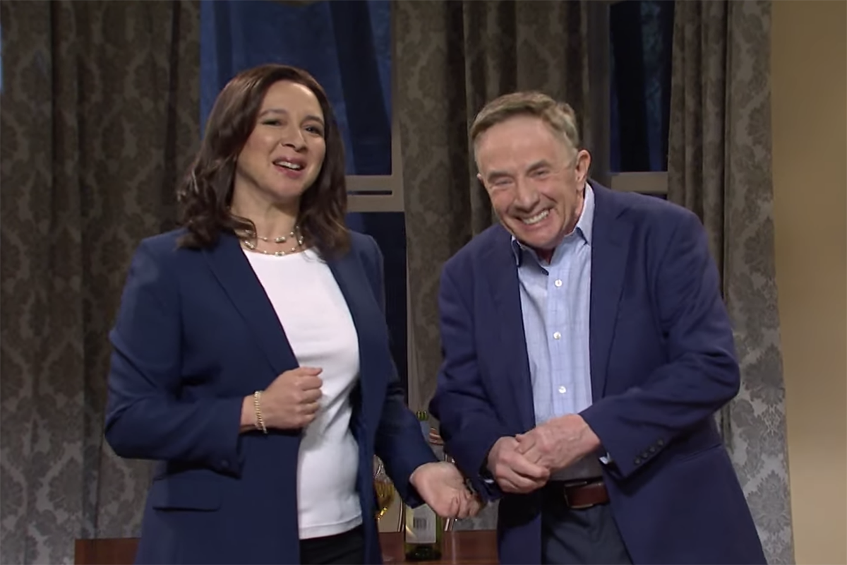 Maya Rudolph as Kamala Harris and Martin Short as Doug Emhoff on SNL