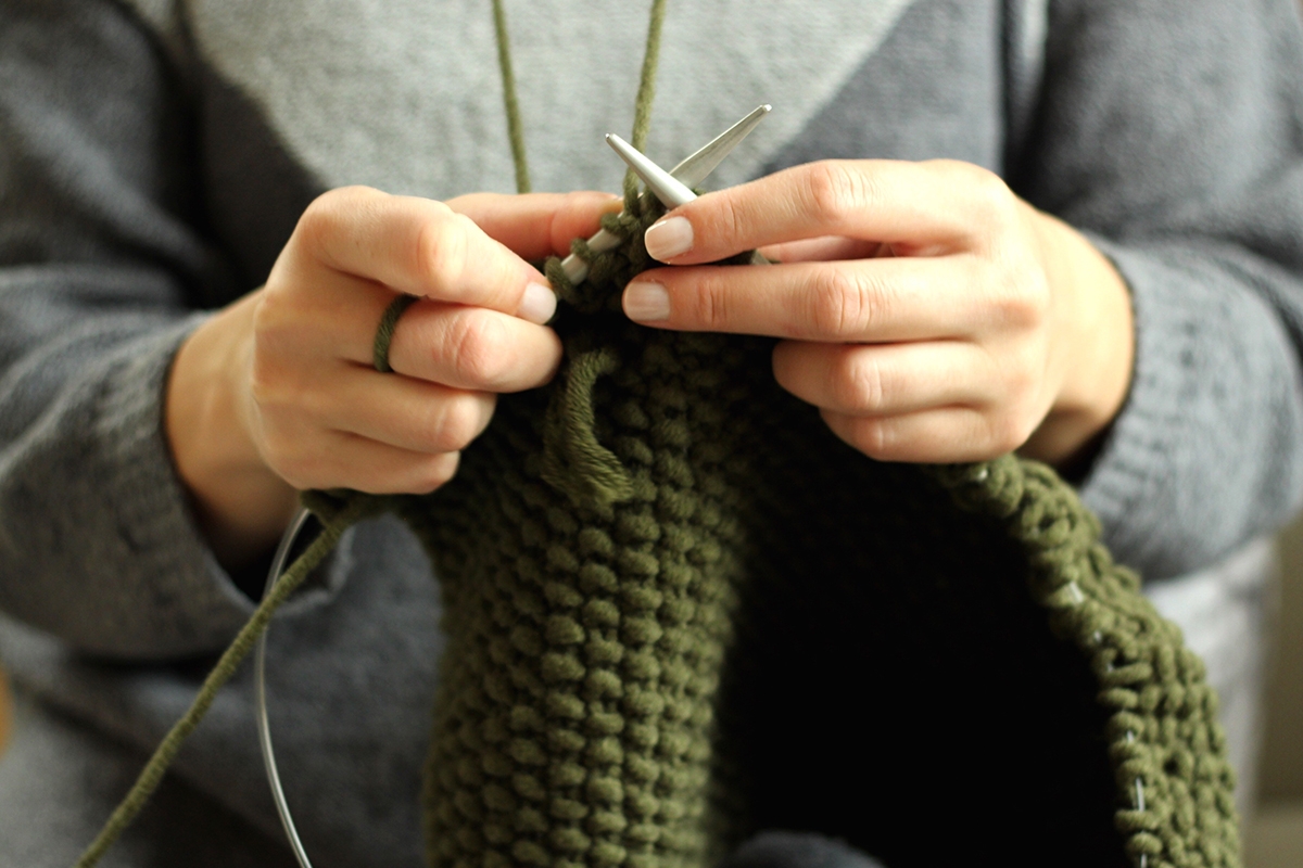 woman knitting