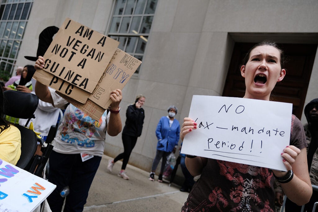 anti-vaccine protest in NYC