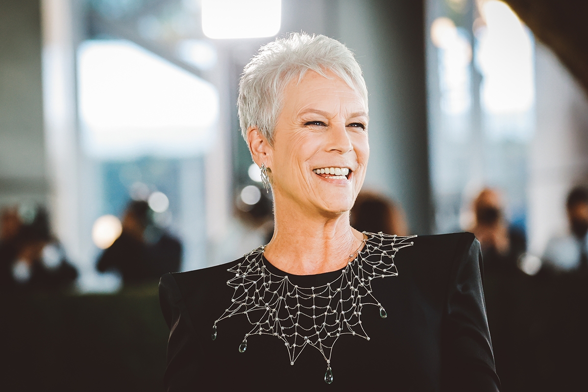 LOS ANGELES, CALIFORNIA - SEPTEMBER 25: (EDITORS NOTE: Image has been edited using digital filters) Jamie Lee Curtis attends The Academy Museum of Motion Pictures Opening Gala at Academy Museum of Motion Pictures on September 25, 2021 in Los Angeles, California.