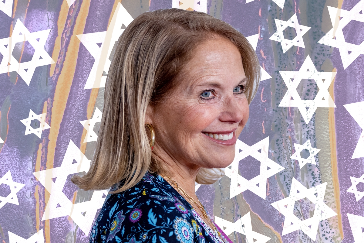 Katie Couric on background of Jewish stars