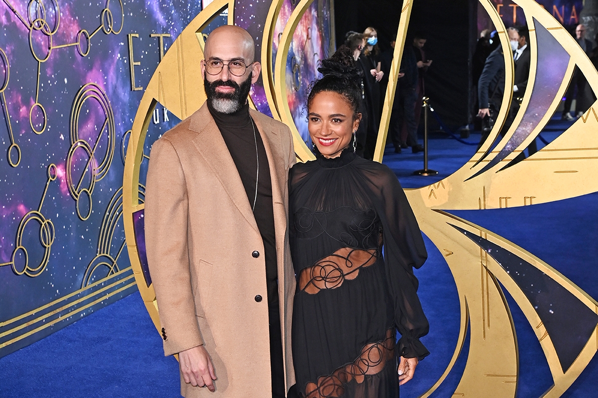 Douglas Ridloff and Lauren Ridloff at 'Eternals' opening in London