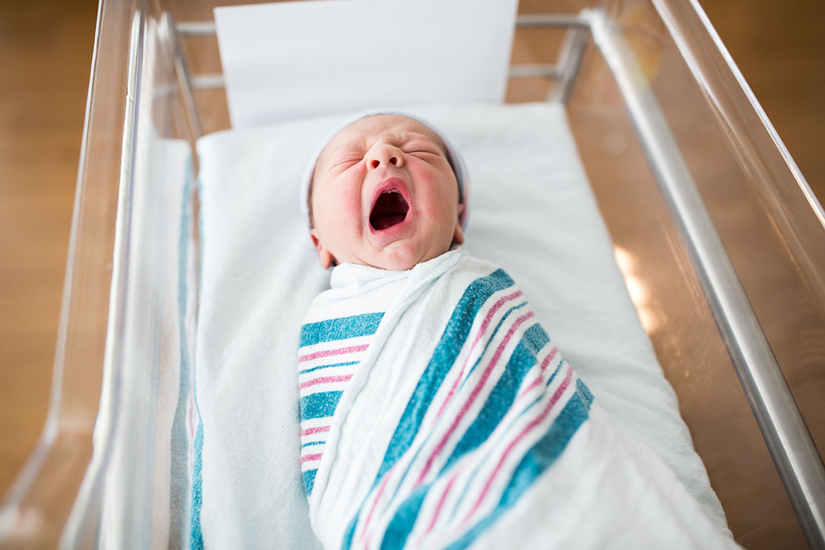 newborn yawning