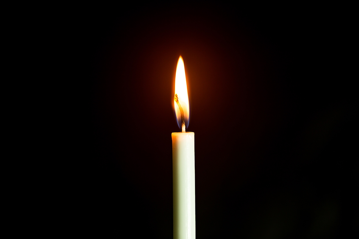 single lit candle