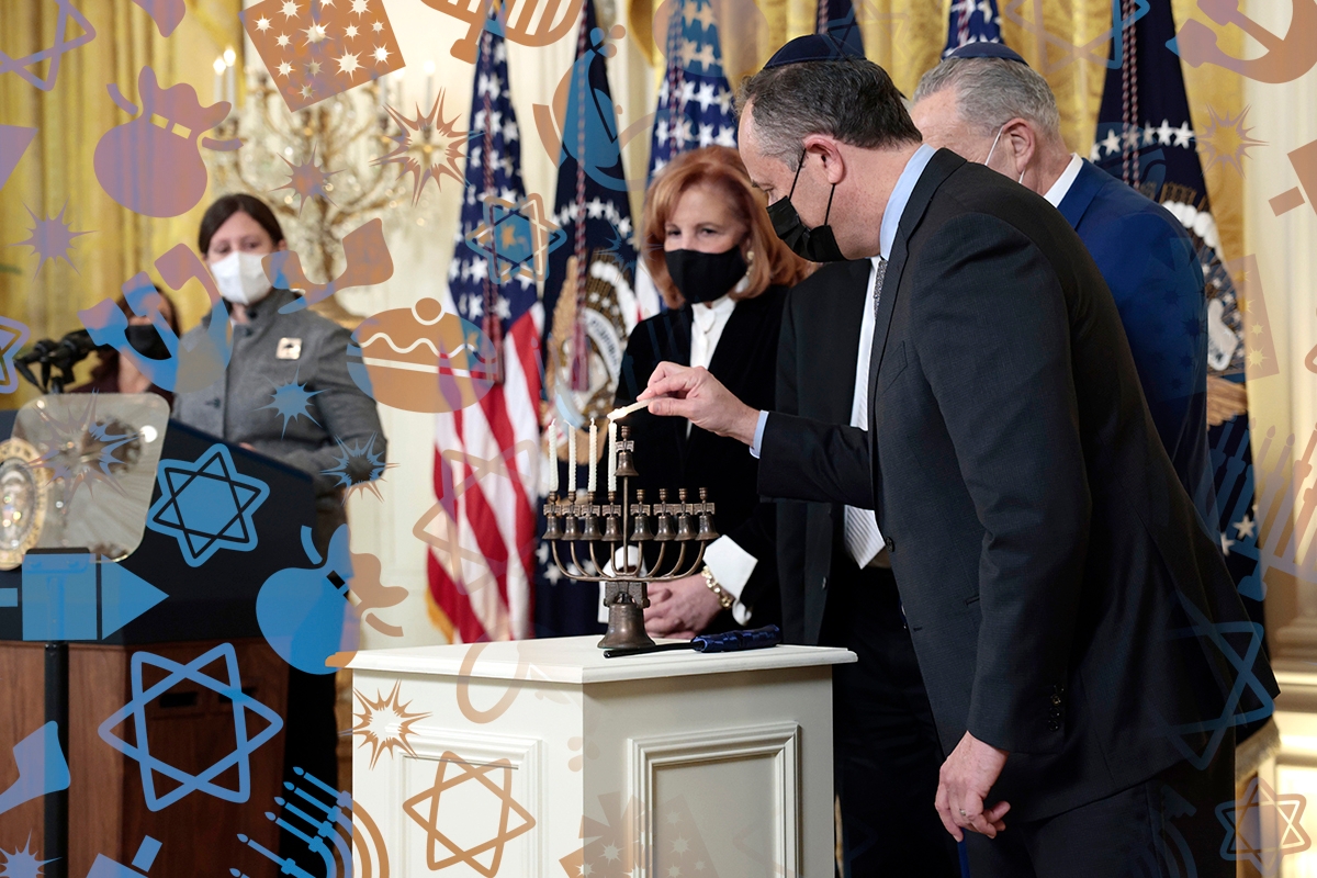 President Biden Hosts White House Menorah Lighting For Hanukkah