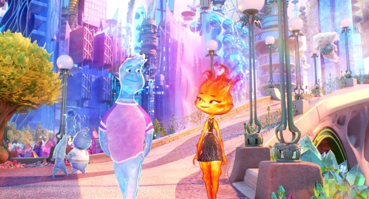 Two animated characters walk side by side