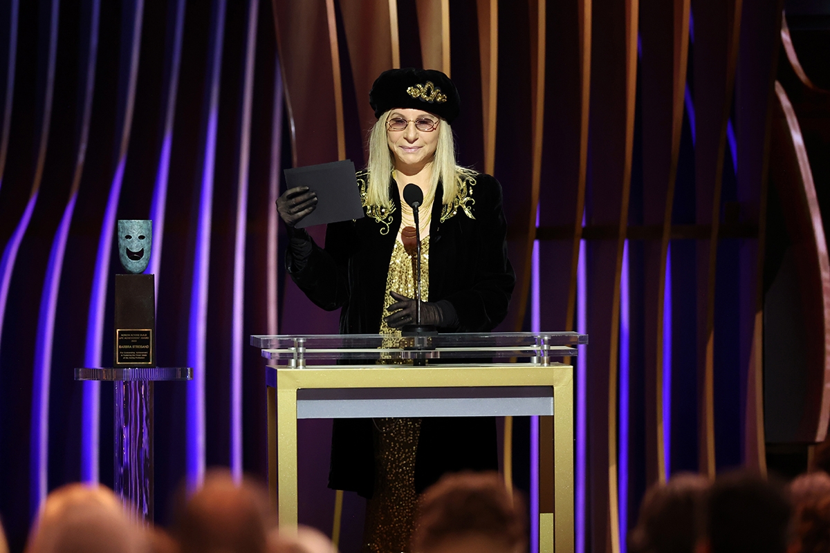 LOS ANGELES, CALIFORNIA - FEBRUARY 24: Barbra Streisand accepts the SAG Lifetime Achievement Award onstage during the 30th Annual Screen Actors Guild Awards at Shrine Auditorium and Expo Hall on February 24, 2024 in Los Angeles, California.