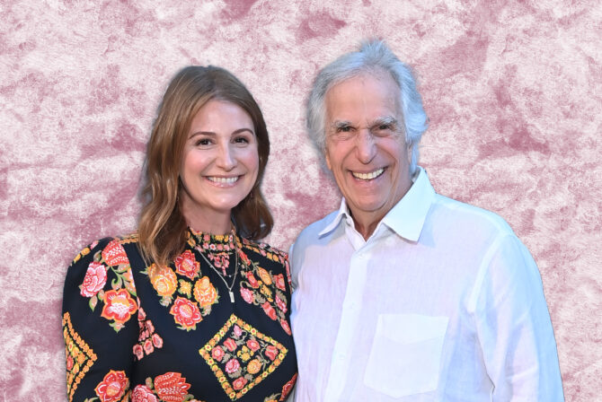 LOS ANGELES, CALIFORNIA - AUGUST 27: (L-R) Zoe Winkler and Henry Winkler attends the TIAH 4th Annual Fundraiser at Private Residence on August 27, 2022 in Los Angeles, California.