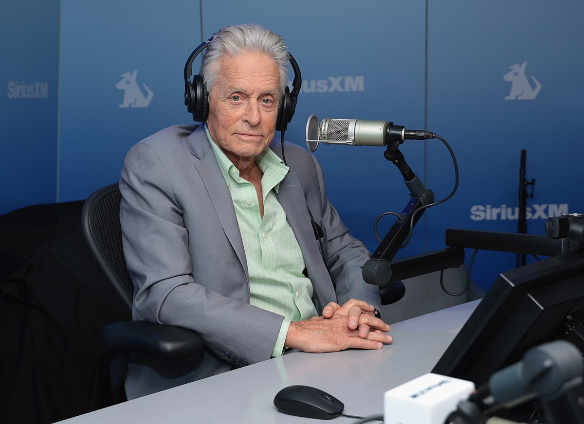 NEW YORK, NEW YORK - APRIL 16: Michael Douglas visits SiriusXM at SiriusXM Studios on April 16, 2024 in New York City.