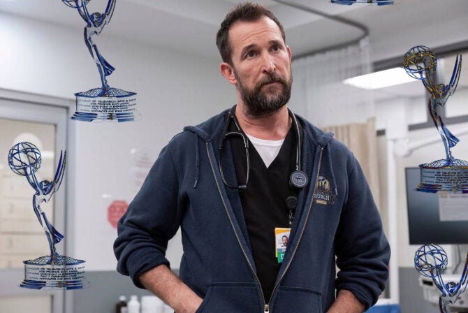 Noah Wyle and some Emmys in the background