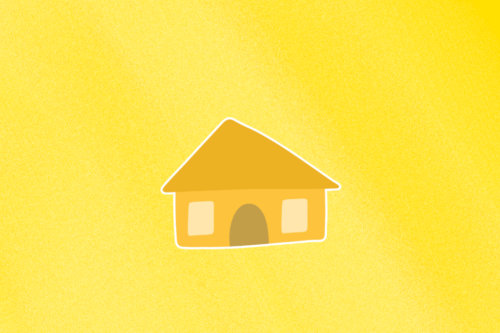 An illustration of a yellow house on a yellow background