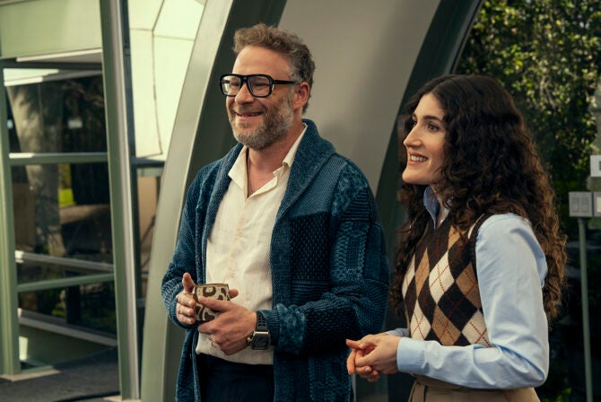 Nobody Wants This. (L to R) Seth Rogen as Rabbi Neil, Kate Berlant as Cami in episode 207 of Nobody Wants This. Cr. © 2025